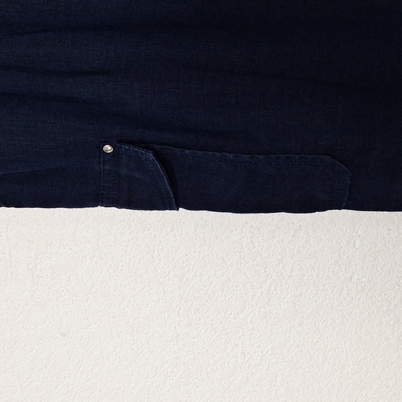 INC International Concepts Navy Blue Lagenlook 100% Linen Utility Cargo Pants 10 - Picture 7 of 15